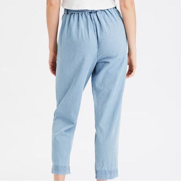 🚨4/$25 American Eagle High Waist Paper Bag Pants Size Medium - Picture 1 of 6